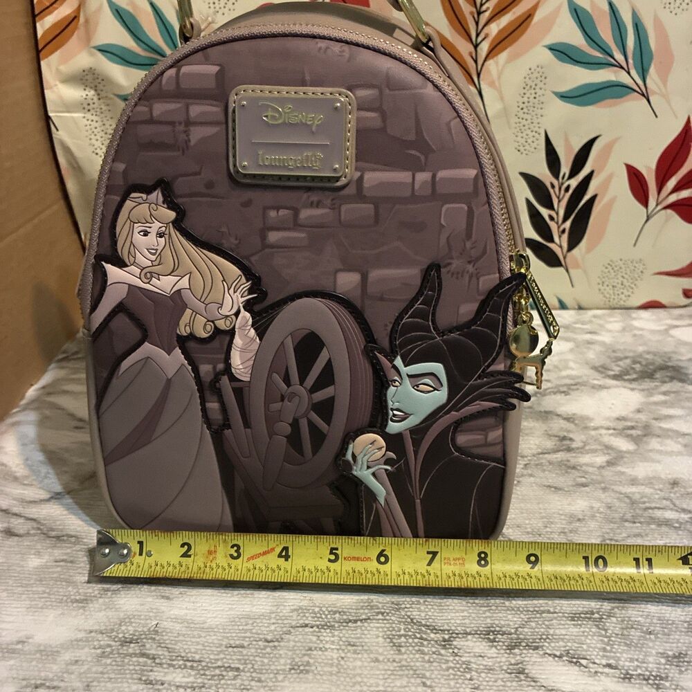 Loungefly Disney Sleeping Beauty & Maleficent Spinning Wheel Mini Backpack WT - Picture 12 of 12